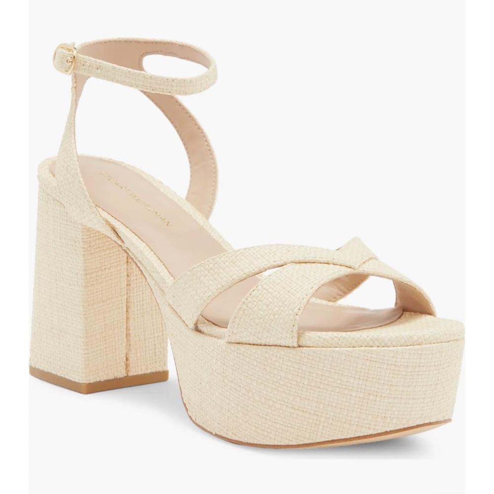 Stuart Weitzman Cream Platform Sandals